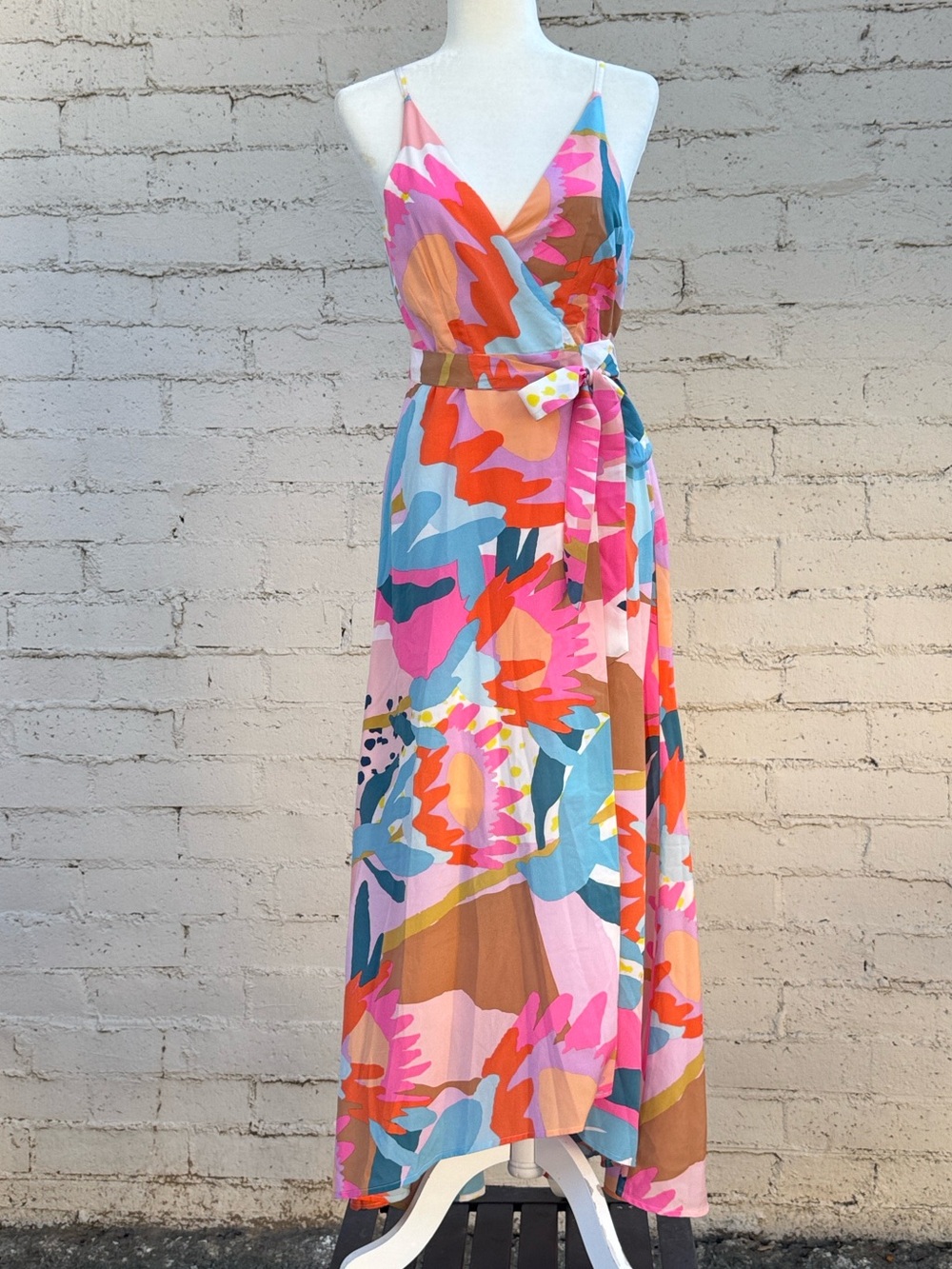 Anthropologie Hutch Leah Wrap Maxi Dress Abstract Floral Size M - Picture 5 of 11